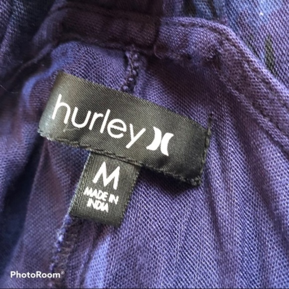 HURLEY Blue Deep V-Neck Hook & Eye Closure Halter Maxi Dress | Size M - Picture 10 of 11